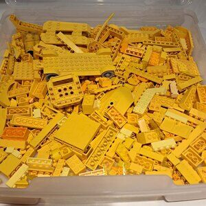 Large lot of yellow Legos assorted bricks etc